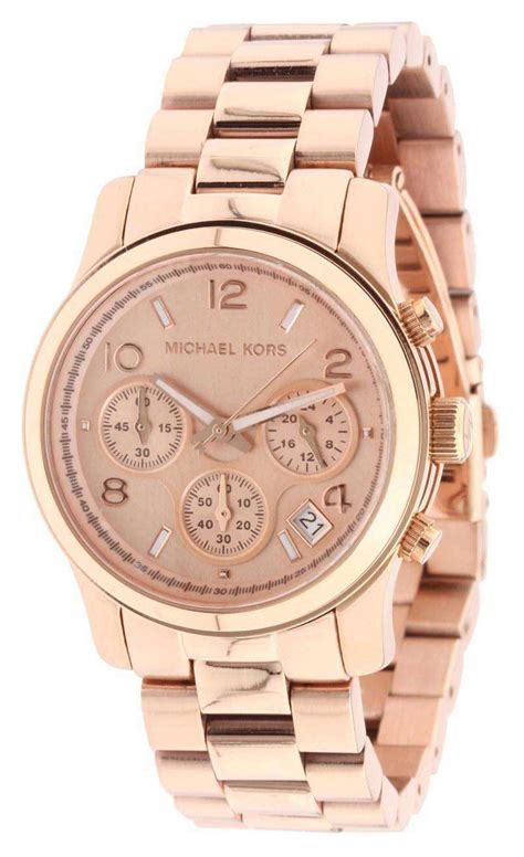 michael kors runway rose gold plated chronograph ladies watch|Michael Kors rose gold tone.